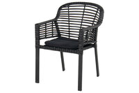 Hartman Patricia Dining Tuinstoel - Wicker - Zwart - 59x67x84cm