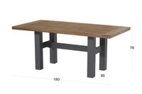 Hartman Sophie Yasmani Diningtafel - Hout - Zwart  - 180x95x76cm