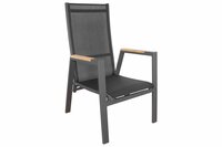 SenS-Line Milano verstelbare tuinstoel - Verstelbare tuinstoel -Teaklook-Grijs