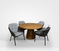 Hartman Arezzo/Lestari &Oslash;130cm 5-delige dining tuinset