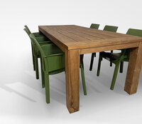 Hartman Evelyn Groen / Bellusco 240 cm &ndash; 7-delige dining tuinset