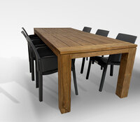 Hartman Evelyn Xerix / Bellusco 240 cm &ndash; 7-delige dining tuinset