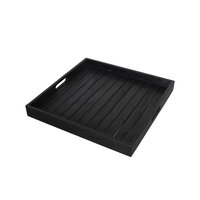 Teak Dienblad Sanne &ndash; Zwart Teak &ndash; 50 x 50 cm