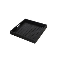 Teak Dienblad Sanne &ndash; Zwart Teak &ndash; 50 x 50 cm