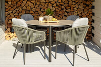 Hartman Arezzo dining stoel green rope - incl. kussen lightgrey