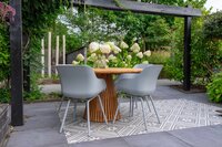 Hartman Sophie Rondo Organic Misty Grey / Lestari &Oslash;130 cm &ndash; 5-delige dining tuinset