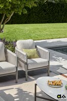 Apple Bee Bora Bora lounge tuinstoel - Taupe - rope weave Oak (incl. Bee Wett cushion Natural Oak)