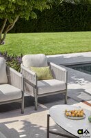 Apple Bee Bora Bora 5-delige loungeset - Taupe - rope weave Oak (incl. Bee Wett cushion Natural Oak)