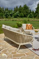 Apple Bee Pine key lounge tuinstoel - Oyster - (incl. Bee Wett cushion Cotton Flower)