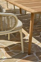 Apple Bee Pine Key dining tuinstoel - Oyster (Incl. Bee wett kussens Cotton Flower)