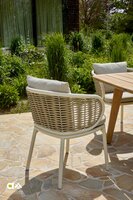 Apple Bee Pine Key dining tuinstoel - Oyster (Incl. Bee wett kussens Cotton Flower)