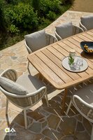 Apple Bee Pine Key dining tuinstoel - Oyster (Incl. Bee wett kussens Cotton Flower)