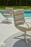 Apple Bee Camp Bay dining tuinstoel - Oyster - (incl. Bee Wett cushion Cotton Flower)