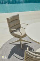 Apple Bee Camp Bay dining tuinstoel - Oyster - (incl. Bee Wett cushion Cotton Flower)