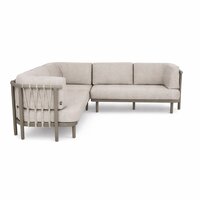 Apple Bee Maui 3-delige loungeset - taupe - rope midgrey (incl. Bee Wett cushion Smoked Grey)