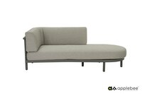 Apple Bee Maui chaise lounge links - taupe - rope midgrey (incl. Bee Wett cushion Smoked Grey)