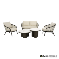Apple Bee Pine key 5-delige loungeset 135 cm tonga - Bronze - (incl. Bee Wett cushion nature)