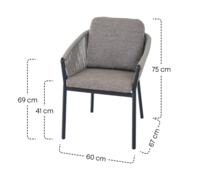 Siena Garden Merano dining tuinstoel - Antraciet