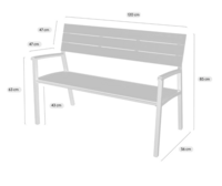 MaximaVida Bermuda tuinbank 120cm - Zwart