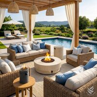 Happy Cocooning estate tafel &Oslash;105 cm travertine