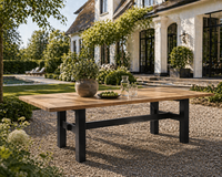 Hartman Yasmani 240x100x76cm dining tuintafel -Natural teak - Carbon black