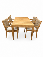 Reteak Johan/Bandung 160cm 5-delige dining tuinset 