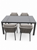 Siena Garden Merano/Palermo 160 cm 5-delige dining tuinset 