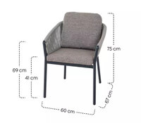 Siena Garden Merano/Palermo 160 cm 5-delige dining tuinset 