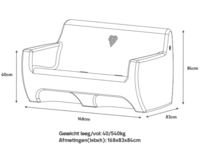 Happy Sofa waterbank 168cm - Salie Groen (incl. pomp en aansluitset)
