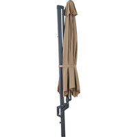 Siena Garden Fagus N+ Zweefparasol &Oslash;350 cm &ndash; Taupe &ndash; Incl. Verrijdbare Betonvoet 90 kg