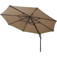 Siena Garden Fagus N+ Zweefparasol &Oslash;350 cm &ndash; Taupe &ndash; Incl. Verrijdbare Betonvoet 90 kg