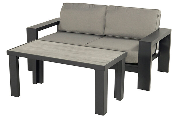 Hartman Titan 2-zitsbank - Aluminium - Grijs - 172x85x80cm