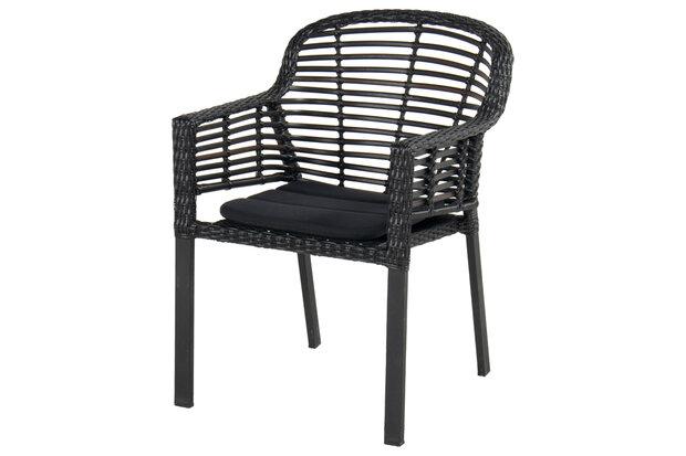 Hartman Patricia Dining Tuinstoel - Wicker - Zwart - 59x67x84cm