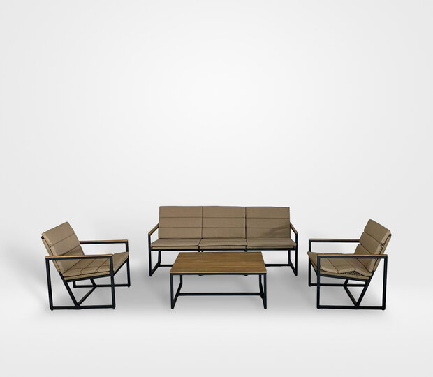 Hartman Lovina 4-delige loungeset Zwart