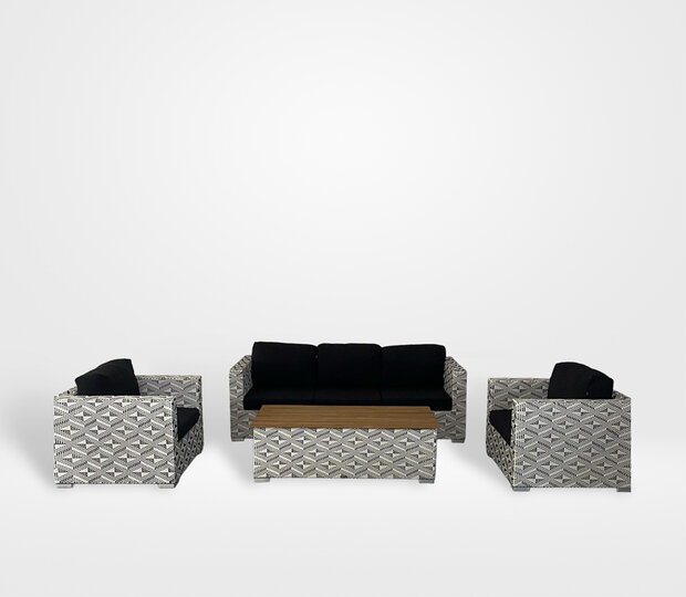 Hartman Malediven Loungeset 4-delig - Wicker - Zwart