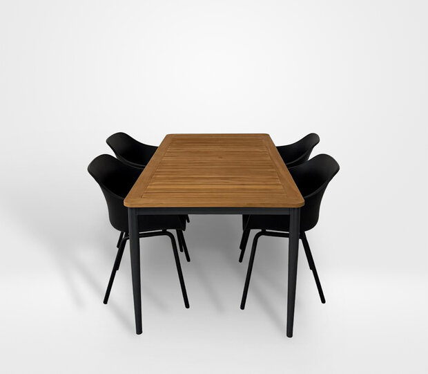 Hartman Amalia/Silencio 5-delige diningset zwart