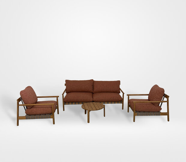 Hartman Ubud 4-delige loungeset Rood 