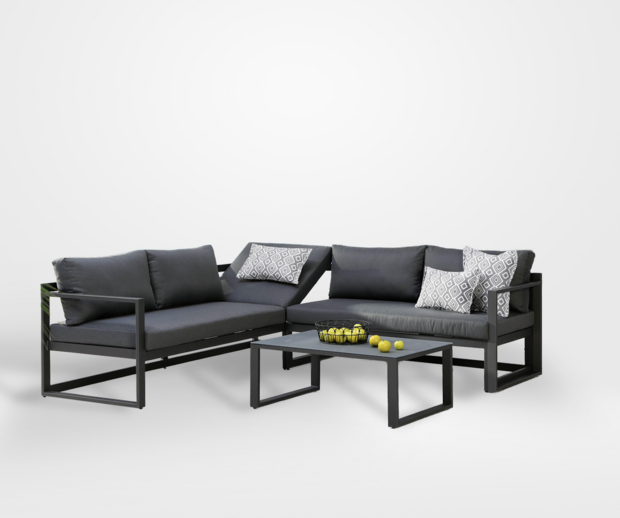 BEST Rhodos 3-delige Loungeset &ndash; Antraciet