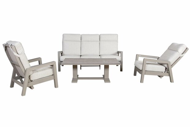 SenS-Line Valerie 4 delige loungeset - verstelbare lounge tuintafel - sand