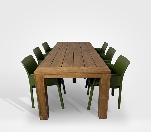 Hartman Evelyn Groen / Bellusco 240 cm &ndash; 7-delige dining tuinset