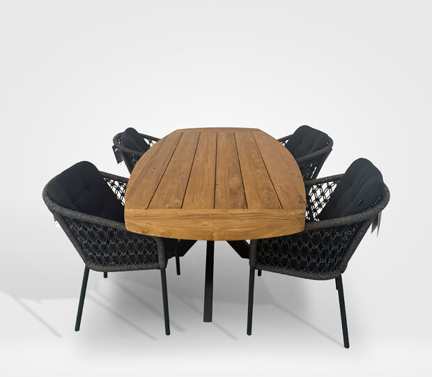 Hartman Hera / Bentuk 200 cm &ndash; 5-delige dining tuinset