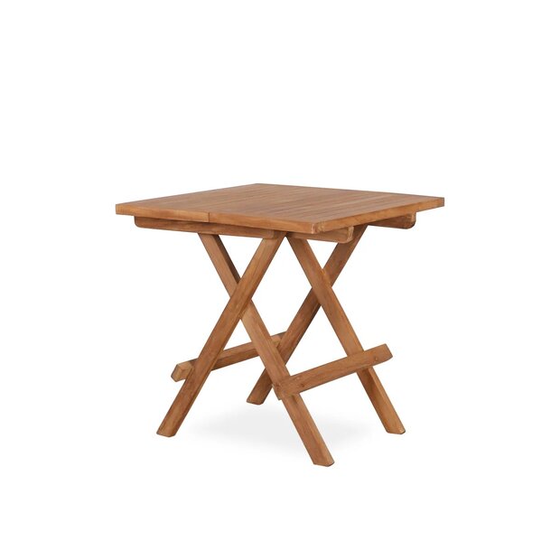 Inklapbare Bijzettafel &ndash; Teak &ndash; 50x50x50 cm