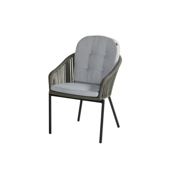 Hartman Arezzo dining stoel green rope - incl. kussen lightgrey