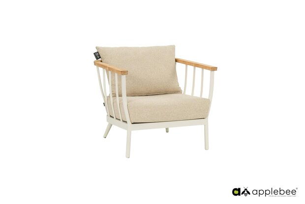 Apple Bee Condor lounge tuinstoel - Oyster - (incl. Bee Wett cushion Cotton Flower)