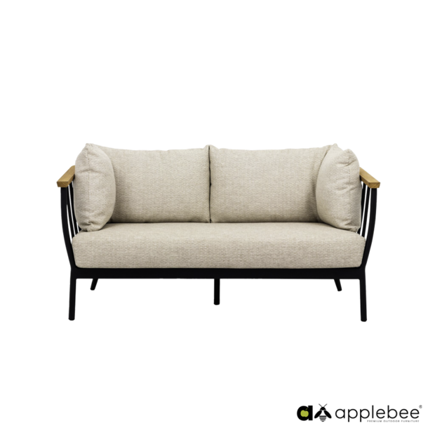 Apple Bee Condor lounge tuinbank 150cm - Black - (incl. Bee Wett cushion Natural Oak)