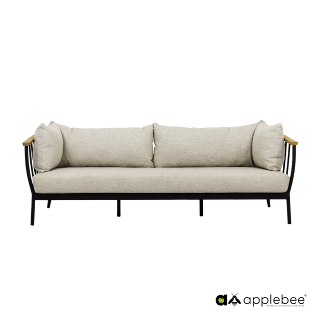 Apple Bee Condor lounge tuinbank 217 cm - Black - (incl. Bee Wett cushion Natural Oak)