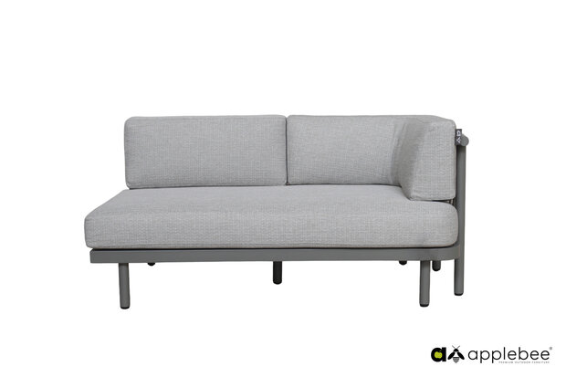 Apple Bee Maui loungemodule linkerarm - taupe - rope midgrey (incl. Bee Wett cushion Smoked Grey)