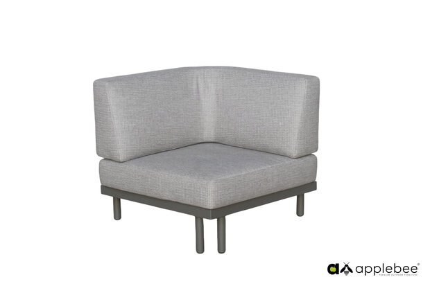 Apple Bee Maui lounge hoekmodule - taupe - rope midgrey (incl. Bee Wett cushion Smoked Grey)