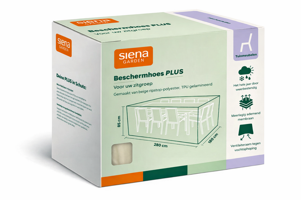 Siena Garden beschermhoes diningset plus 280x150x85cm