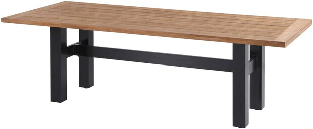 Hartman Yasmani 240x100x76cm dining tuintafel -Natural teak - Carbon black